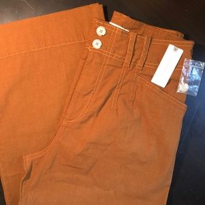 Anthropologie Wide leg crop chino pants